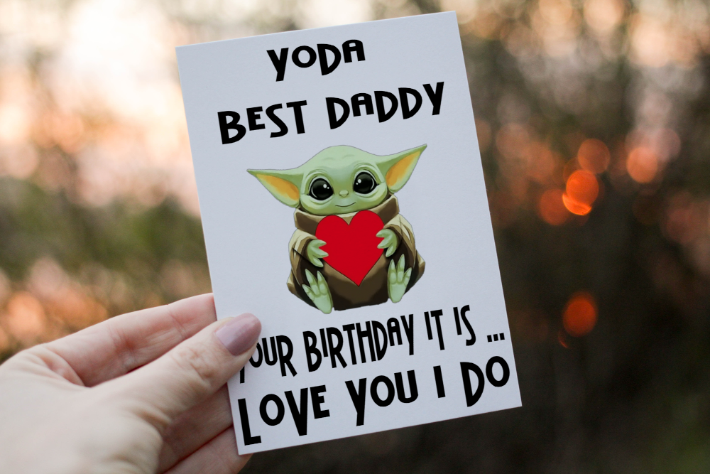 Daddy Birthday Card, Yoda Card for Daddy